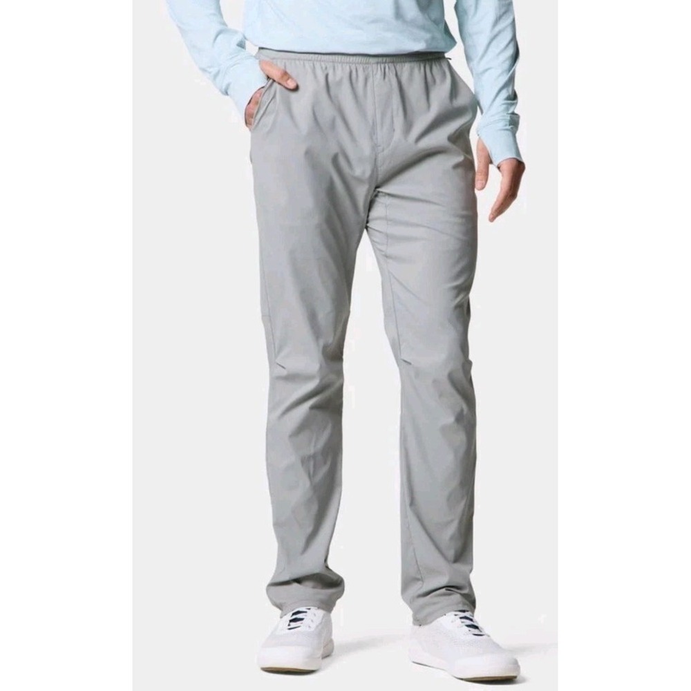 Duck Camp Gulf Pants Mens Size L Anchor Gray Cinch Hem Lightweight Performance
